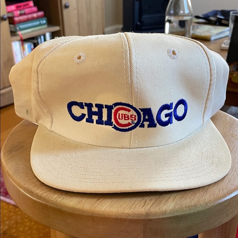 Vintage 90s MLB Chicago Cubs Twins Enterprise White Adjustable SnapBack Hat